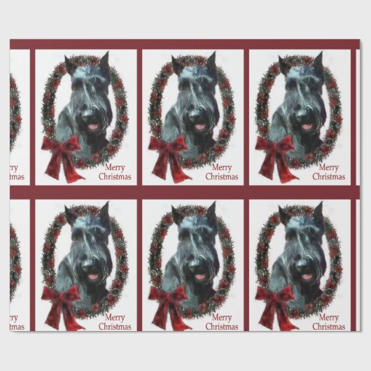 Papier Cadeau Noël du géant Schnauzer (Plat)