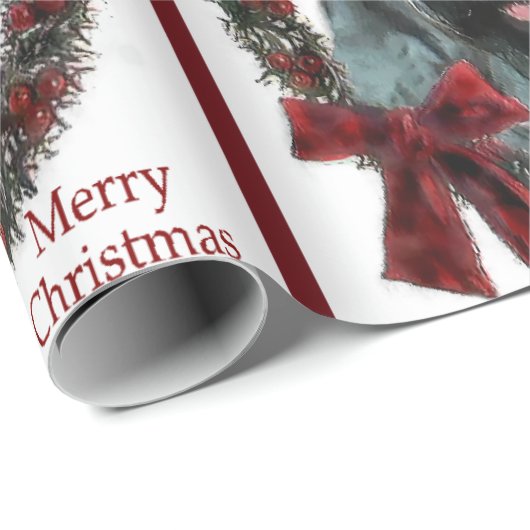 Papier Cadeau Noël du géant Schnauzer (Coin rond)