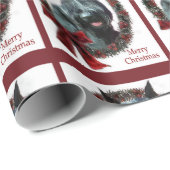 Papier Cadeau Noël du géant Schnauzer (Coin rond)