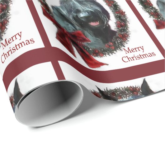 Papier Cadeau Noël du géant Schnauzer (Coin rond)