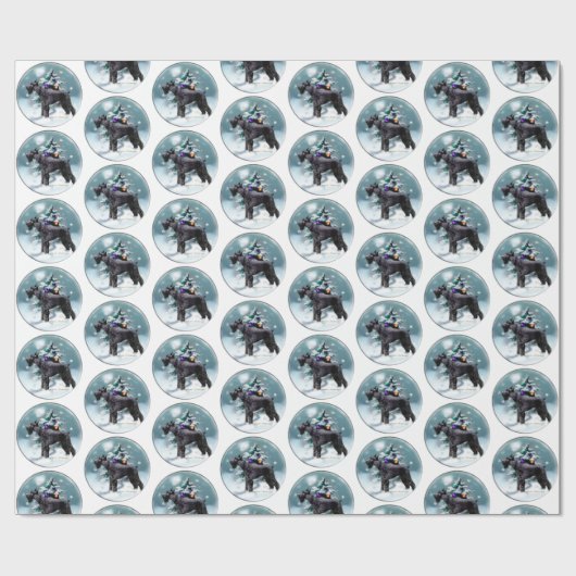 Papier Cadeau Noël du géant Schnauzer (Plat)