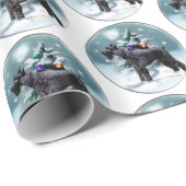 Papier Cadeau Noël du géant Schnauzer (Coin rond)