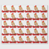 Papier Cadeau Noël du Hamster d'or (Plat)
