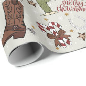 Papier Cadeau Noël du mignon Cowboy (Coin rond)
