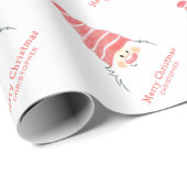 Papier Cadeau Noël du mignon Gnome Père Noël (Coin rond)