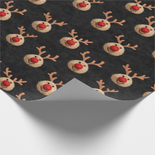 Papier Cadeau Noël du mignon Père Noël Reindeer (Coin)