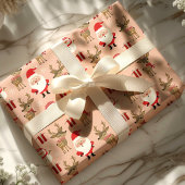 Papier Cadeau Noël du mignon Père Noël Reindeer Snowman