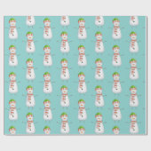 Papier Cadeau Noël du Motif mignon Snowman (Plat)