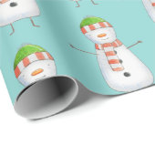 Papier Cadeau Noël du Motif mignon Snowman (Coin rond)