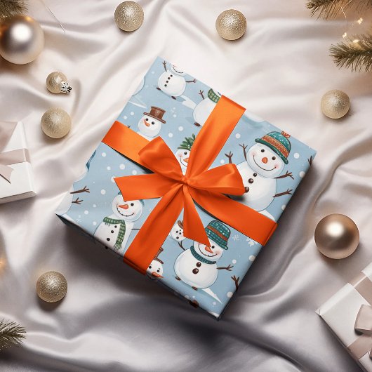 Papier Cadeau Noël du motoneige Noël Motif bleu