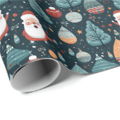 Papier Cadeau Noël du Père Noël (Coin rond)