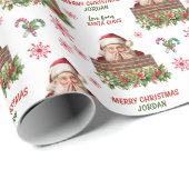 Papier Cadeau Noël du Père Noël (Coin rond)