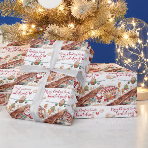 Papier Cadeau Noël du Père Noël avec boulangerie Shop à l'aéropo