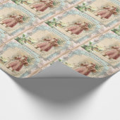 Papier Cadeau Noël du Père Noël de l'époque victorienne (Coin)