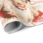 Papier Cadeau Noël du Père Noël Grande Échelle (Coin rond)