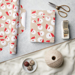 Papier Cadeau Noël du Père Noël mignon présente sans couture