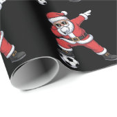 Papier Cadeau Noël du Père Noël soccer Dabbing Père Noël Cadeau (Coin rond)