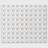 Papier Cadeau Noël du Père Noël tiré à la main (Plat)