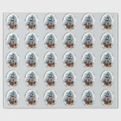 Papier Cadeau Noël du Shar-Pei chinois (Plat)