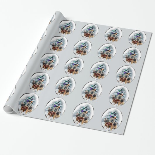 Papier Cadeau Noël du Shar-Pei chinois (Déroulé)