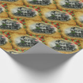 Papier Cadeau Noël du train à vapeur Vintage (Coin)
