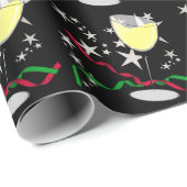 Papier Cadeau Noël du vin blanc (Coin rond)
