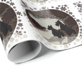 Papier Cadeau Noël écossais Terrier (Coin rond)