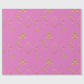 Papier Cadeau Noël Élégance Rose et Or (Plat)