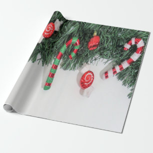Papier Cadeau Noël Élégant Chic Bonbons Fêtes