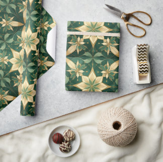 Papier Cadeau Noël Élégant - Étoile