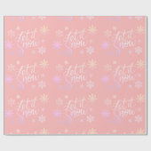 Papier Cadeau Noël élégant, neige et flocons de neige (Plat)