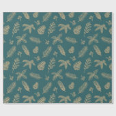 Papier Cadeau Noël élégant or étoiles motif wrappi (Plat)