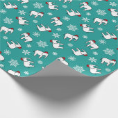 Papier Cadeau Noël Eléphant Blanc (Sarcelle) (Coin)