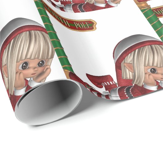 Papier Cadeau Noël Elf (Coin rond)