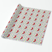 Papier Cadeau Noël empilé de points colorés (Déroulé)