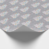 Papier Cadeau Noël en aluminium Arbres gris Noël (Coin)