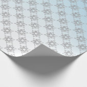 Papier Cadeau Noël en argent et en bleu Père Noël (Coin)