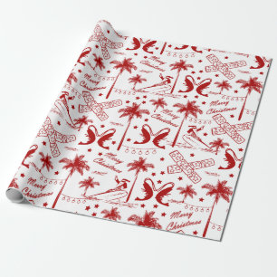 Papier Cadeau Noël en Australie tropicale Toile rouge