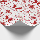 Papier Cadeau Noël en Australie tropicale Toile rouge (Coin)