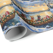 Papier Cadeau Noël en bateau pour Pitbull (Coin rond)