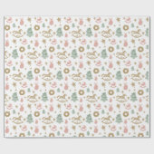 Papier Cadeau Noël en bois Rocking Horse (Plat)