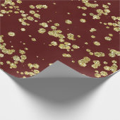 Papier Cadeau Noël en Bourgogne et Faux Gold Parties scintillant (Coin)