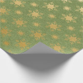 Papier Cadeau Noël en feuille d'or et vert (Coin)