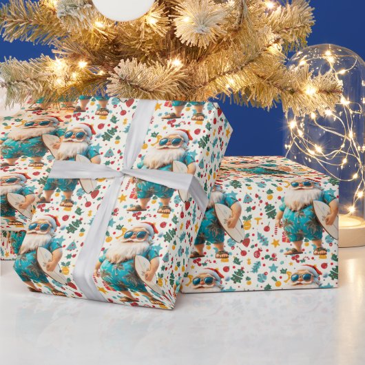 Papier Cadeau Noël en juillet avec SANTA CLAUS (Vacances)