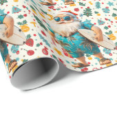 Papier Cadeau Noël en juillet avec SANTA CLAUS (Coin rond)