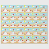 Papier Cadeau noël en juillet bonhomme de neige (Plat)