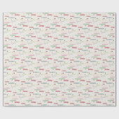 Papier Cadeau Noël en répétant 3-4 noms (Plat)