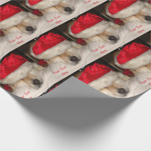 Papier Cadeau Noël endormi d'akita de chien de père Noël de