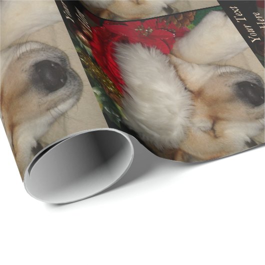 Papier Cadeau Noël endormi de tresse de casquette de père Noël (Coin rond)