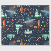 Papier Cadeau noël enlèvement alien bigfoot yeti sasquatch (Plat)